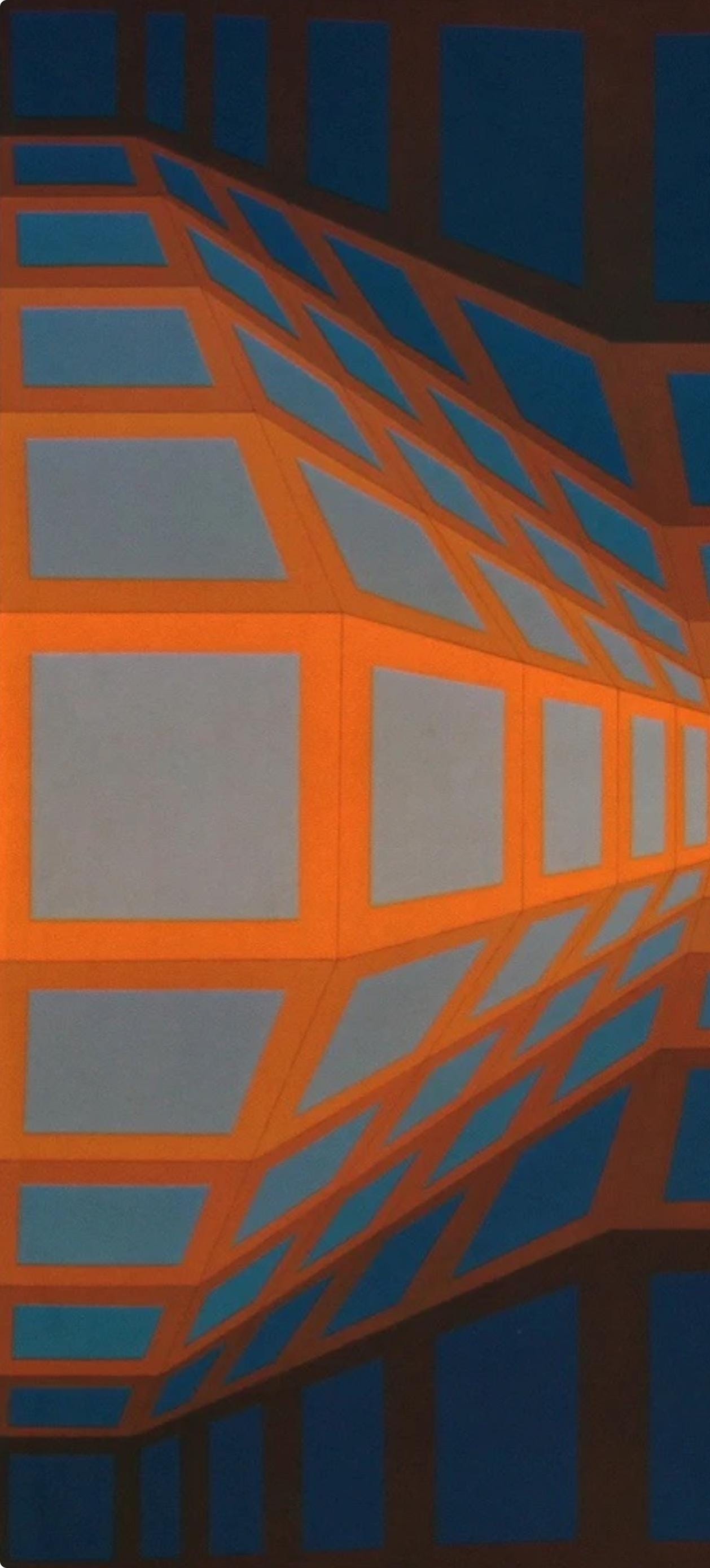 Victor Vasarely, Composition, Damier, Hliogravure
