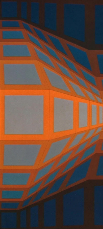 Victor Vasarely, Composition, Damier, Hliogravure
