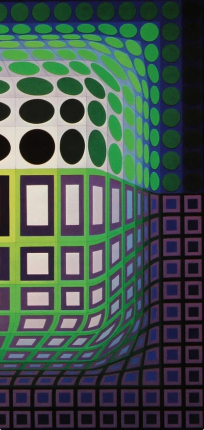 Victor Vasarely, Composition, Damier, Hliogravure