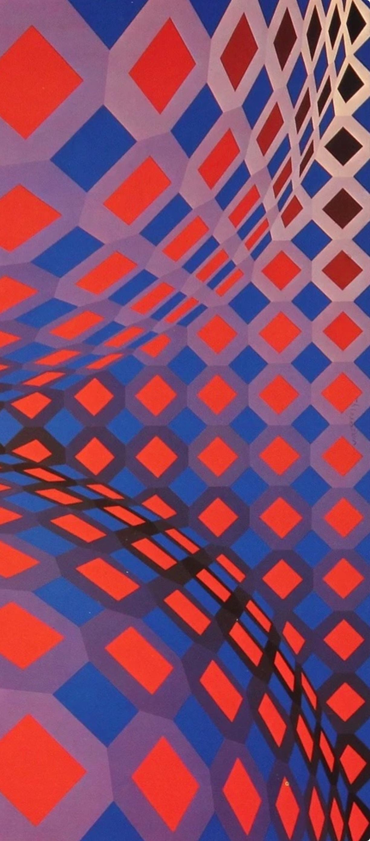 Victor Vasarely, Composition, Octogone, Hliogravure