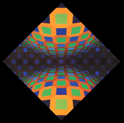 Victor Vasarely, Composition, Octogone, Hliogravure