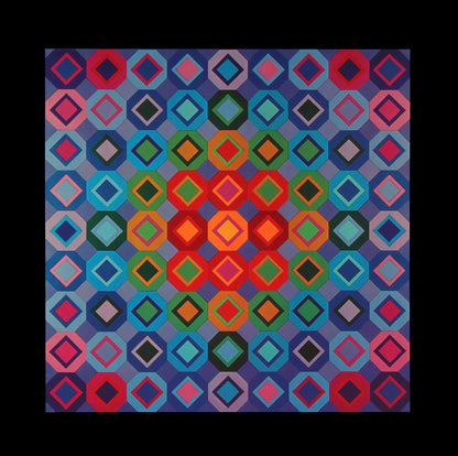 Victor Vasarely, Composition, Octogone, Hliogravure