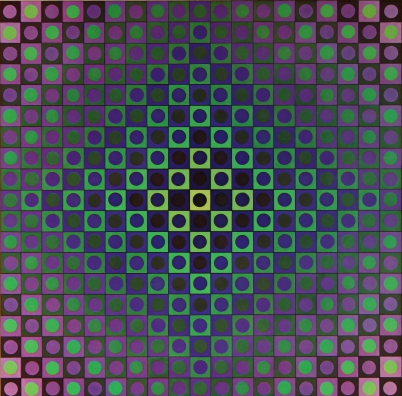 Victor Vasarely, Composition, Folklore Plantaire, Hliogravure