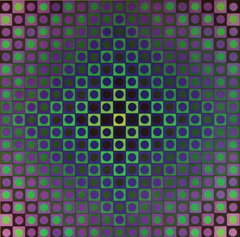 Victor Vasarely, Composition, Folklore Plantaire, Hliogravure