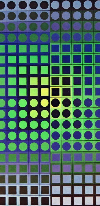 Victor Vasarely, Composition, Folklore Plantaire, Hliogravure