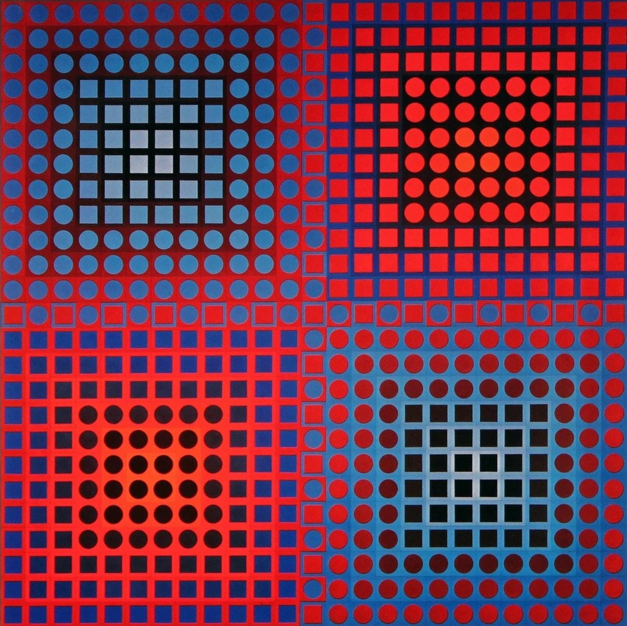 Victor Vasarely, Composition, Folklore Plantaire, Hliogravure