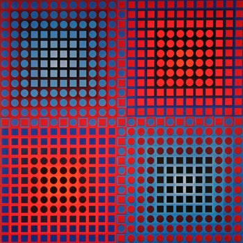 Victor Vasarely, Composition, Folklore Plantaire, Hliogravure