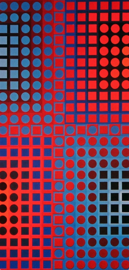 Victor Vasarely, Composition, Folklore Plantaire, Hliogravure