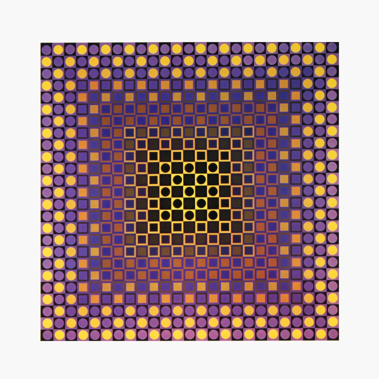 Victor Vasarely, Composition, Folklore Plantaire, Hliogravure