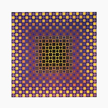 Victor Vasarely, Composition, Folklore Plantaire, Hliogravure
