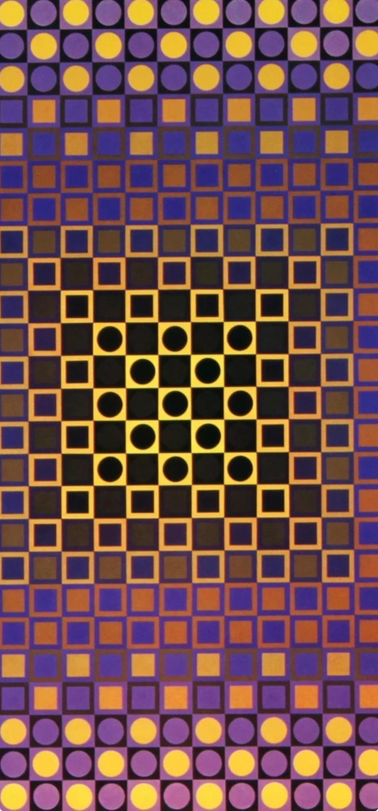 Victor Vasarely, Composition, Folklore Plantaire, Hliogravure
