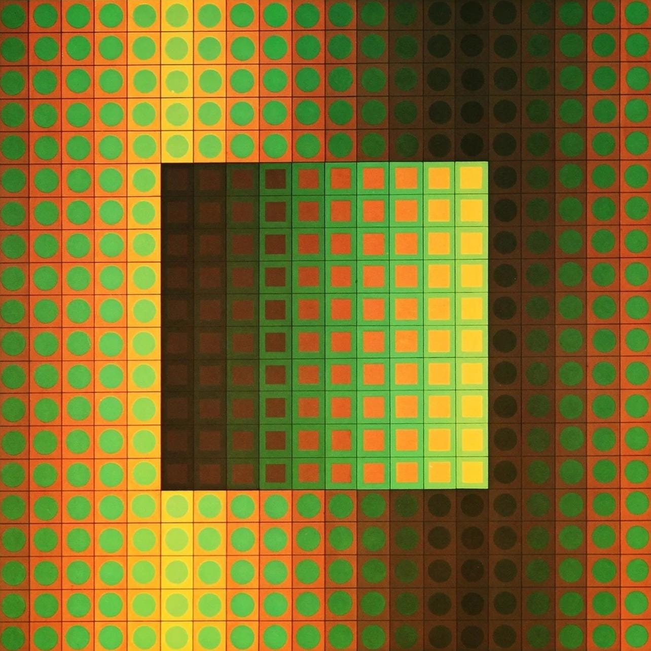 Victor Vasarely, Composition, Folklore Plantaire, Hliogravure