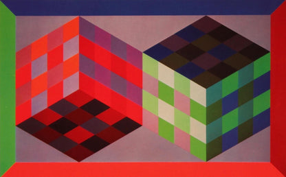 Victor Vasarely, Composition, Hommage Hexagone, Hliogravure