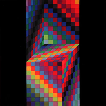 Victor Vasarely, Composition, Hommage Hexagone, Hliogravure