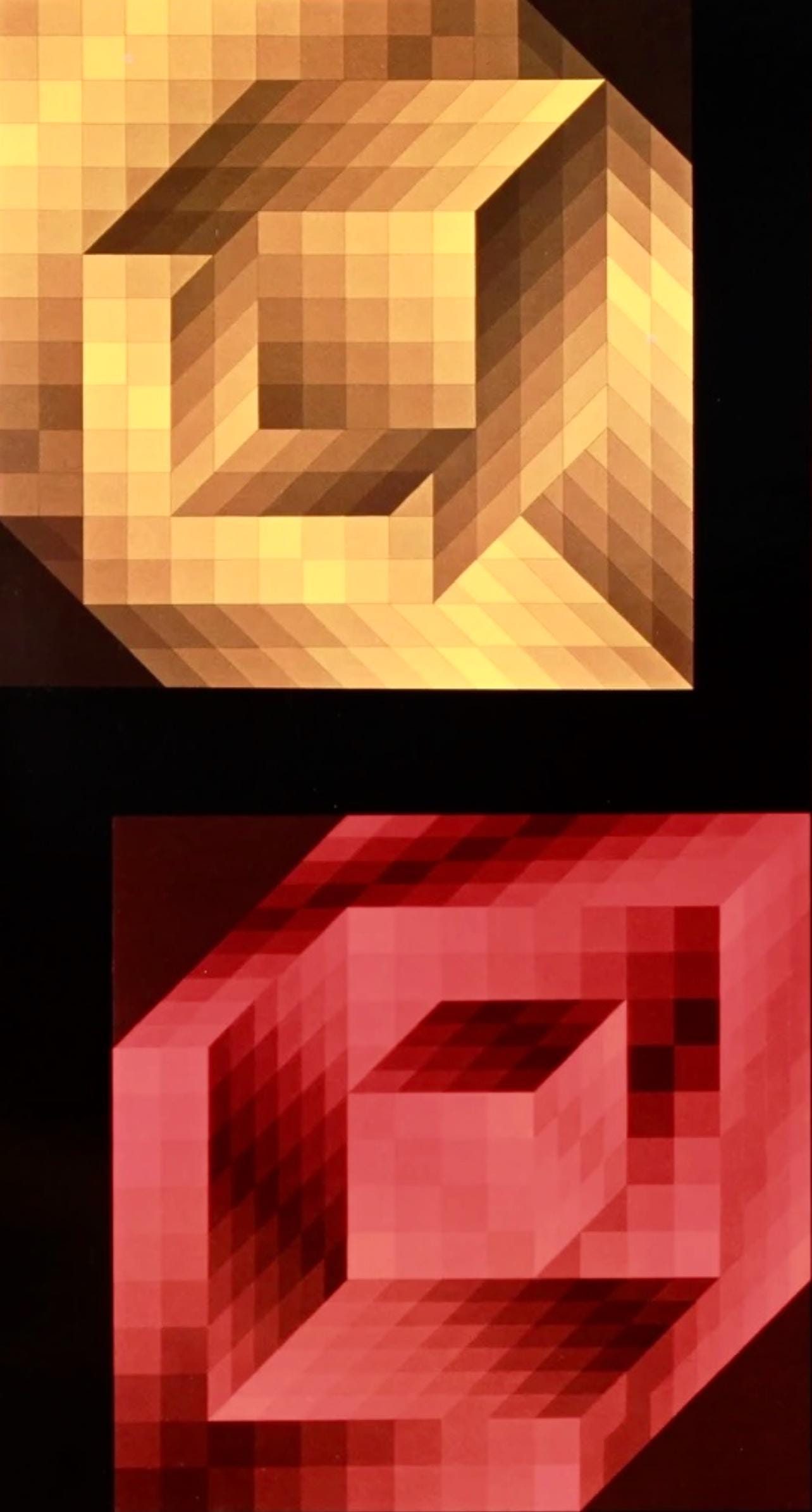 Victor Vasarely, Composition, Hommage Hexagone, Hliogravure