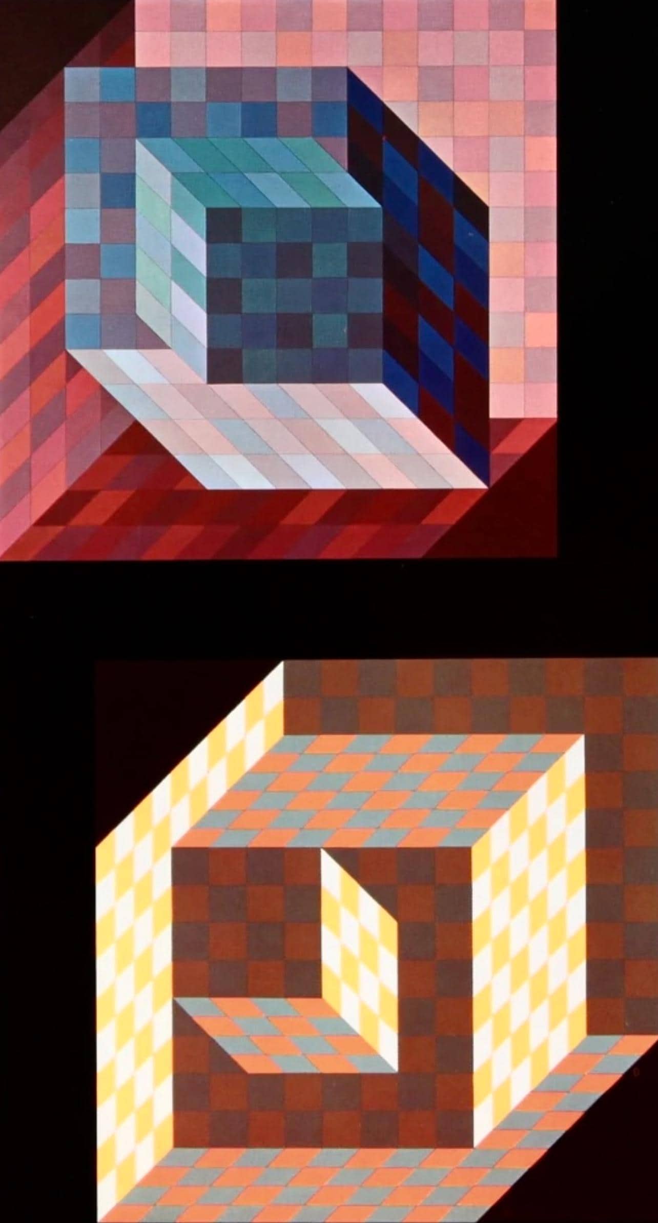 Victor Vasarely, Composition, Hommage Hexagone, Hliogravure