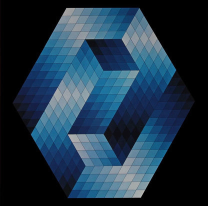 Victor Vasarely, Composition, Hommage Hexagone, Hliogravure