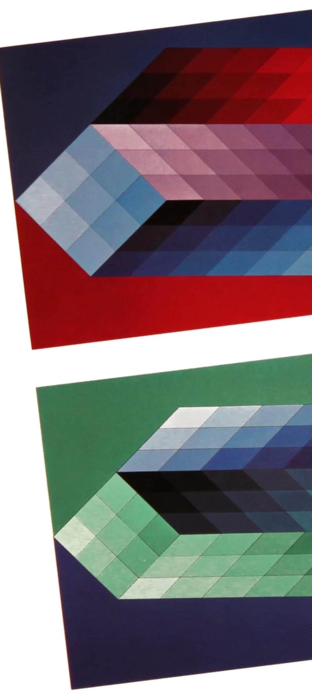 Victor Vasarely, Composition, Hommage Hexagone, Hliogravure