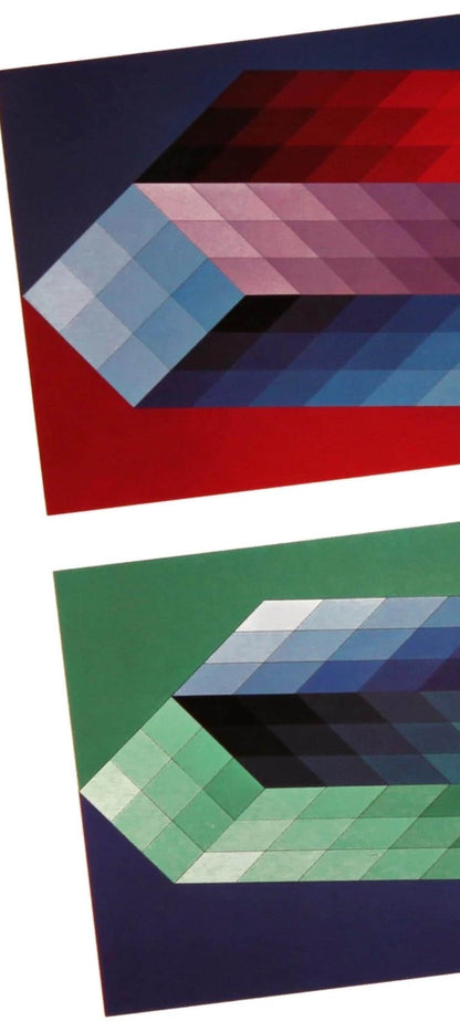 Victor Vasarely, Composition, Hommage Hexagone, Hliogravure