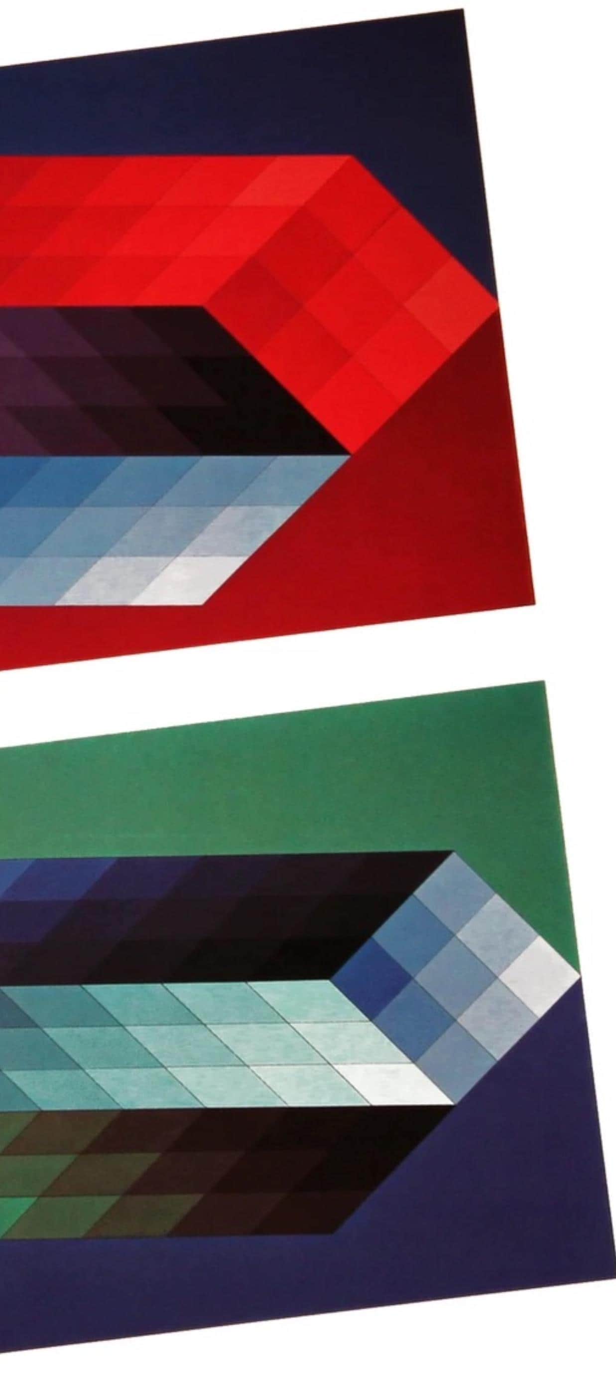 Victor Vasarely, Composition, Hommage Hexagone, Hliogravure