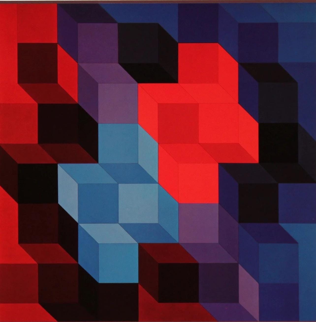 Victor Vasarely, Composition, Hommage Hexagone, Hliogravure