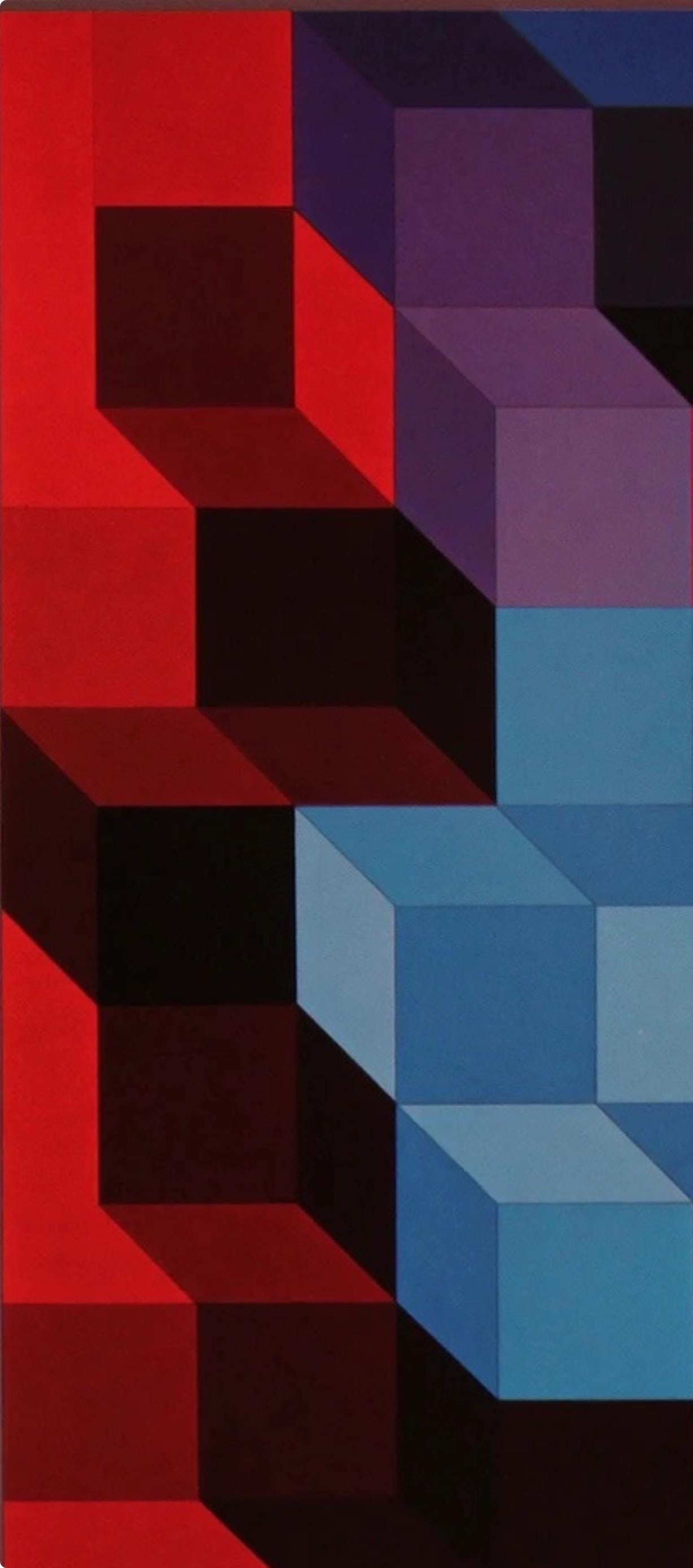 Victor Vasarely, Composition, Hommage Hexagone, Hliogravure
