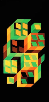 Victor Vasarely, Composition, Hommage Hexagone, Hliogravure