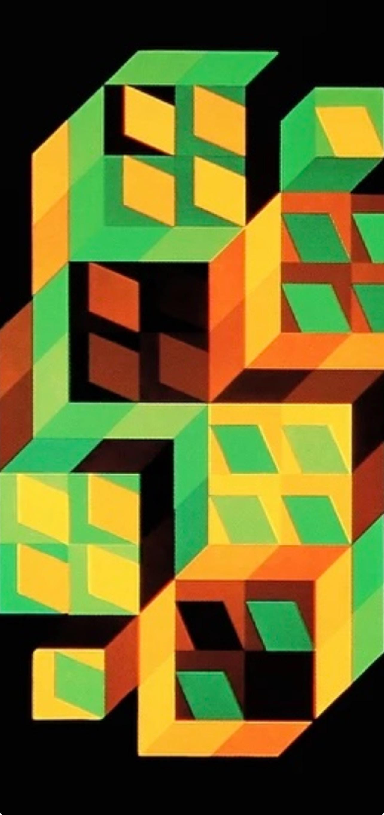 Victor Vasarely, Composition, Hommage Hexagone, Hliogravure