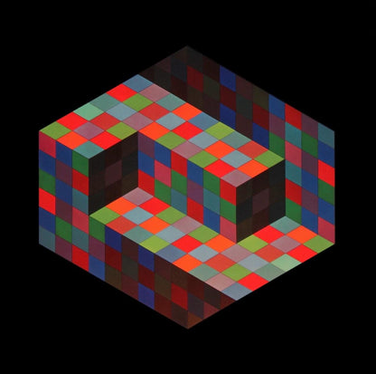 Victor Vasarely, Composition, Hommage Hexagone, Hliogravure