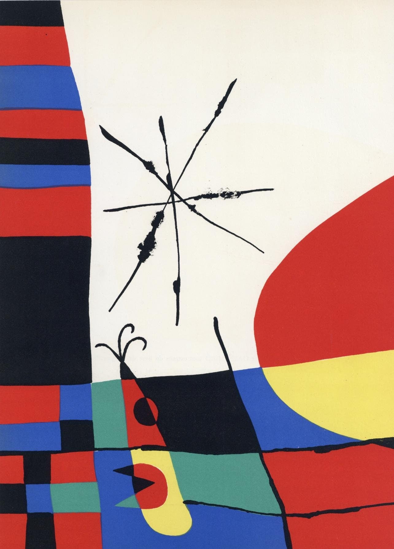 Joan Mir, Composition (Cramer 34), Derrire Le Miroir, Lithograph