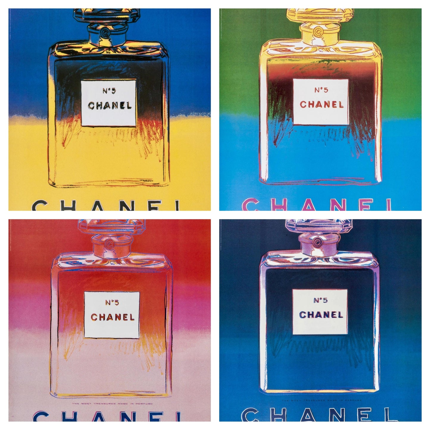 Andy Warhol, Chanel No. 5, Suite Of Four, Official Edition Chanel Ltd. Advertising Campaign