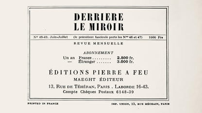 Georges Braque, Marine, Derrire Le Miroir, Lithograph