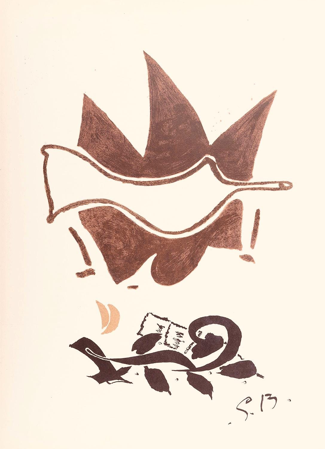 Georges Braque, Oiseau, Derrire Le Miroir, Lithograph
