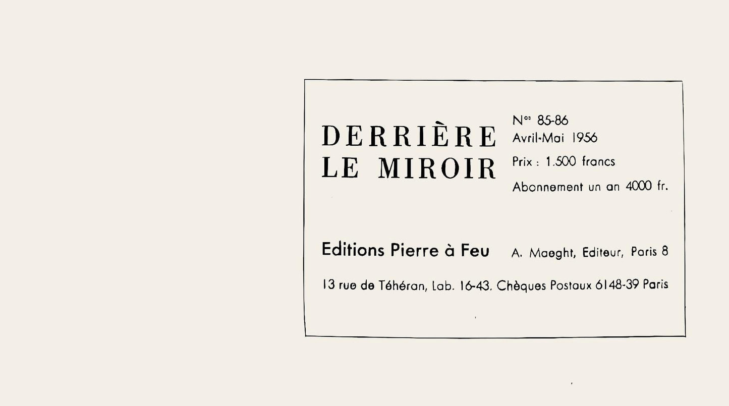 Georges Braque, Oiseau, Derrire Le Miroir, Lithograph