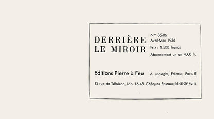 Georges Braque, Oiseau, Derrire Le Miroir, Lithograph