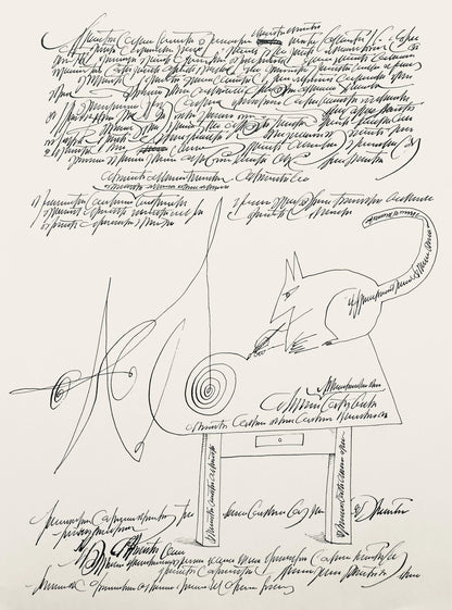 Saul Steinberg, Composition, Derrire Le Miroir, Lithograph