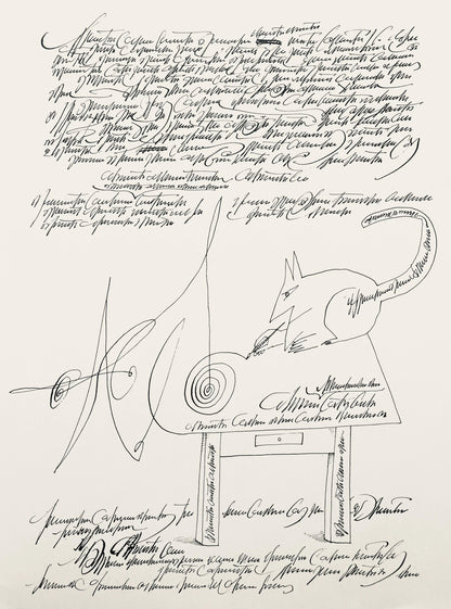 Saul Steinberg, Composition, Derrire Le Miroir, Lithograph