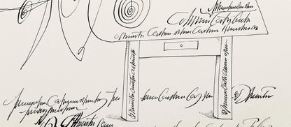 Saul Steinberg, Composition, Derrire Le Miroir, Lithograph