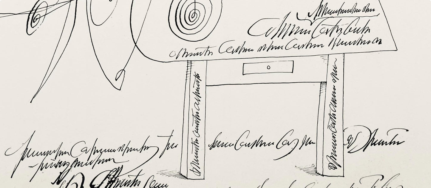 Saul Steinberg, Composition, Derrire Le Miroir, Lithograph