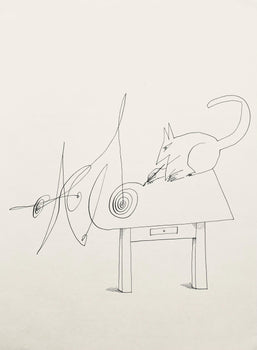 Saul Steinberg, Composition, Derrire Le Miroir, Lithograph