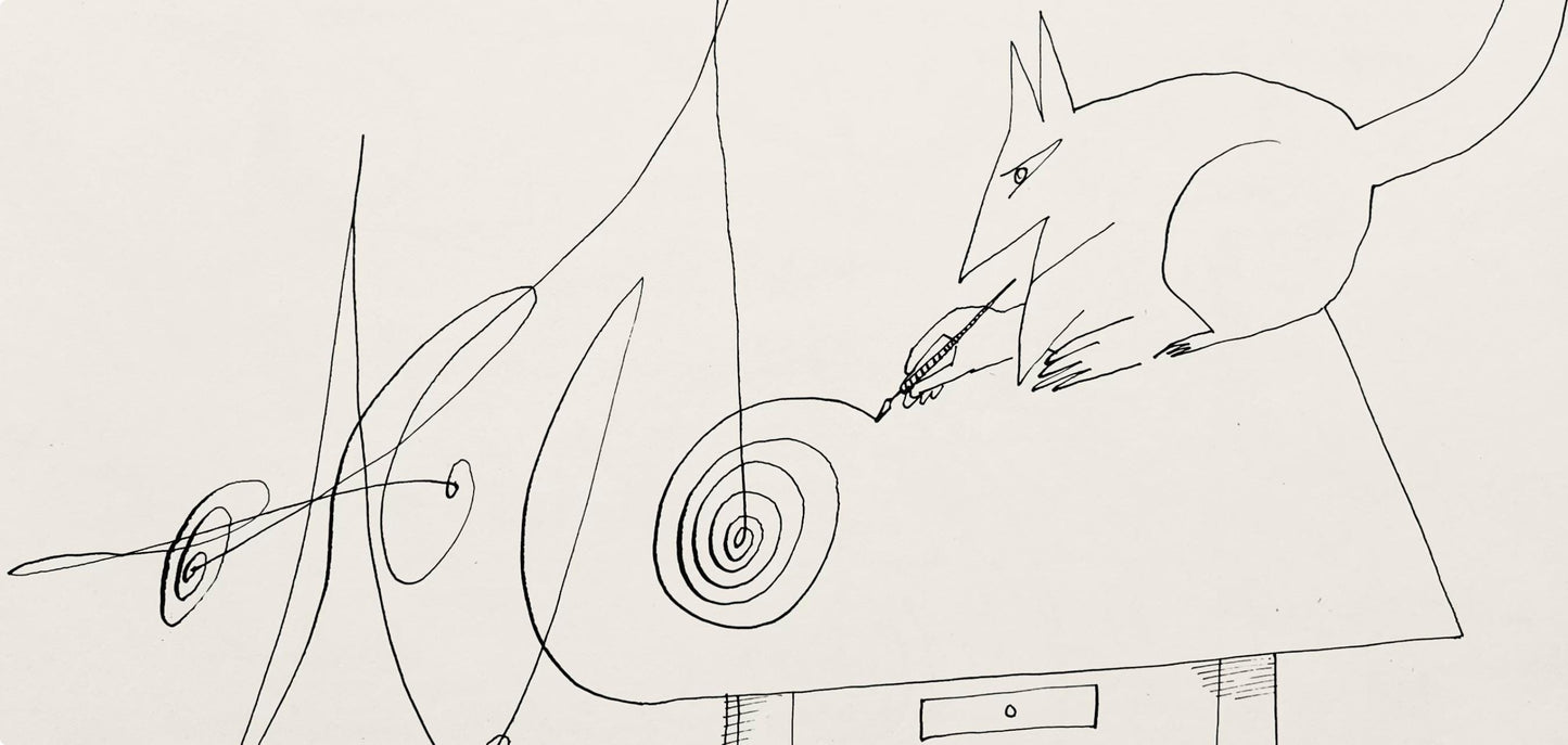 Saul Steinberg, Composition, Derrire Le Miroir, Lithograph