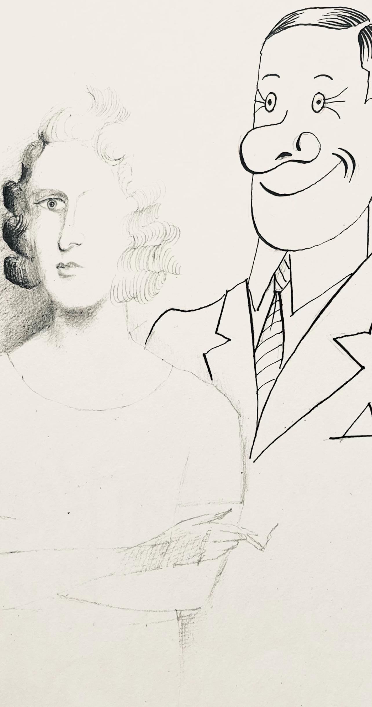 Saul Steinberg, Composition, Derrire Le Miroir, Lithograph