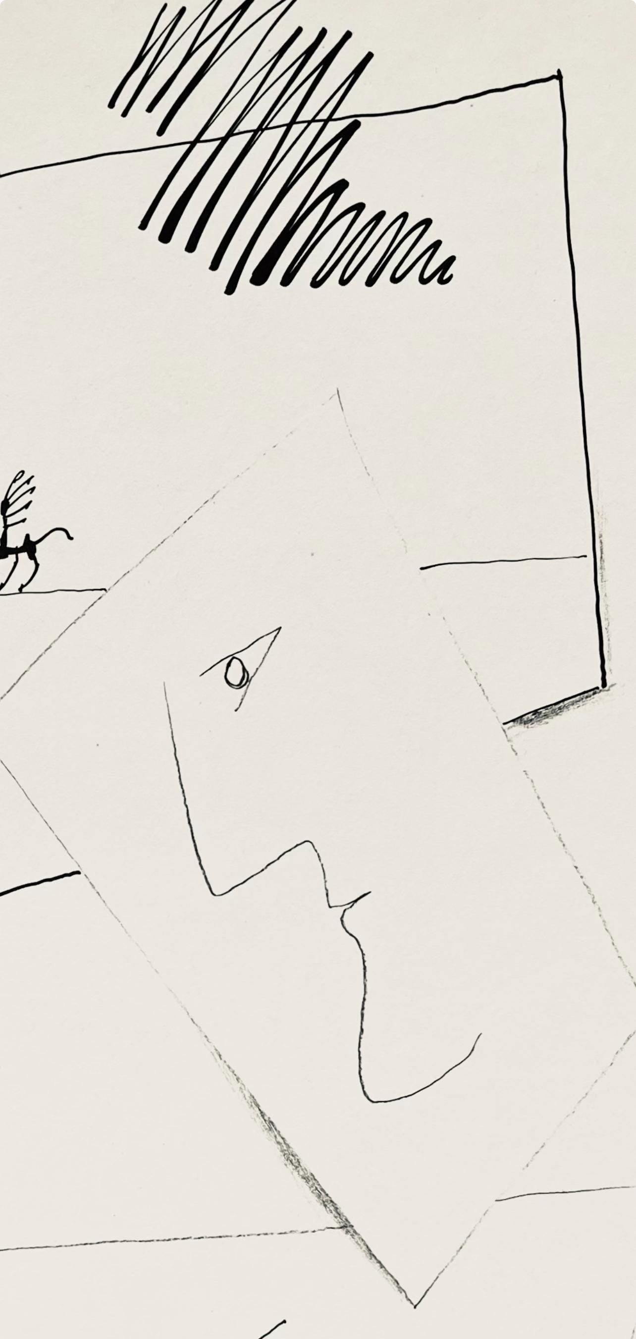 Saul Steinberg, Composition, Derrire Le Miroir, Lithograph