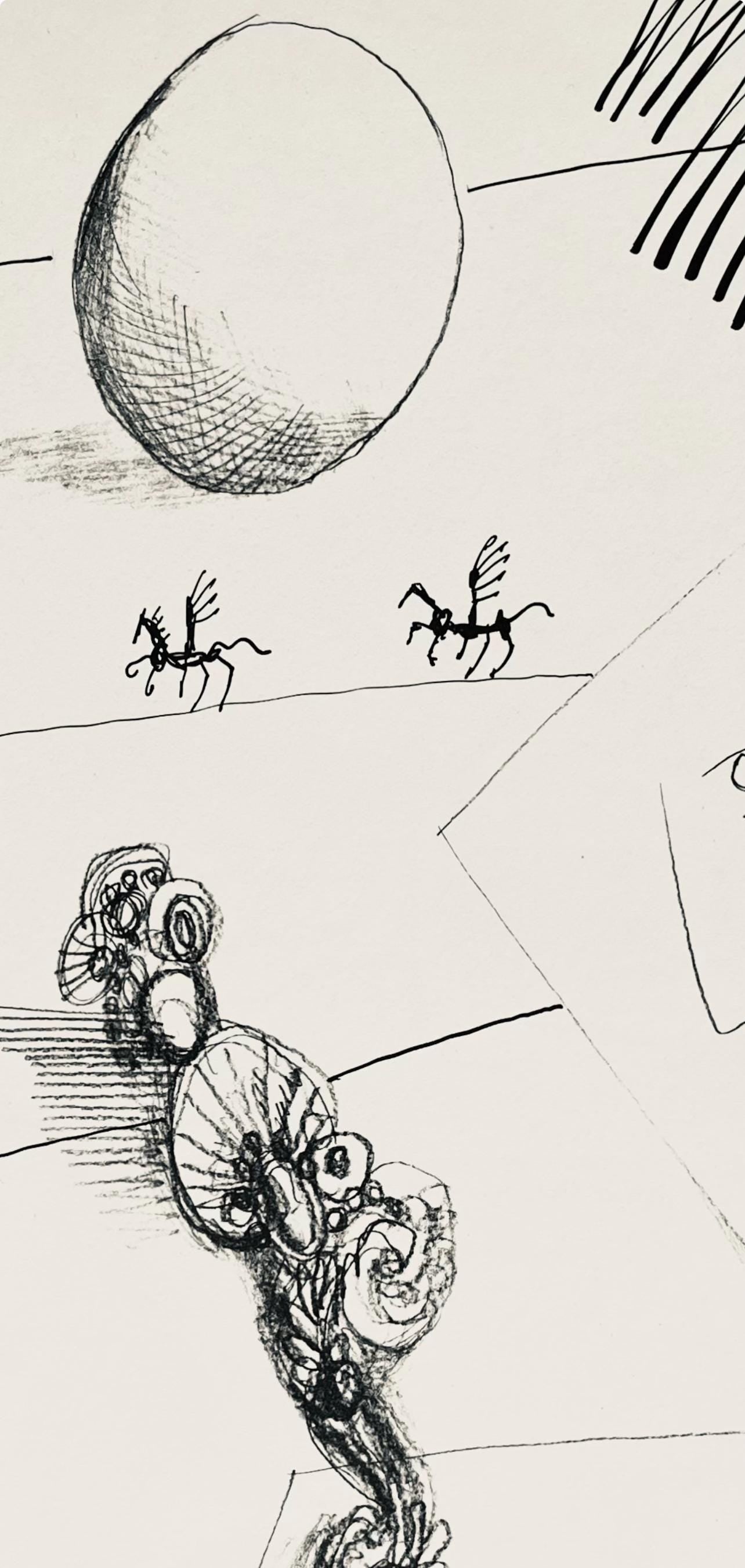 Saul Steinberg, Composition, Derrire Le Miroir, Lithograph