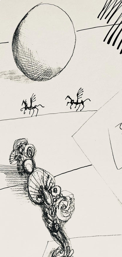 Saul Steinberg, Composition, Derrire Le Miroir, Lithograph