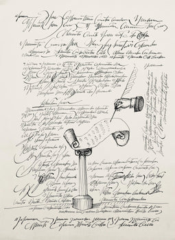 Saul Steinberg, Composition, Derrire Le Miroir, Lithograph