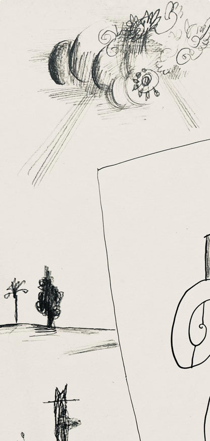 Saul Steinberg, Composition, Derrire Le Miroir, Lithograph