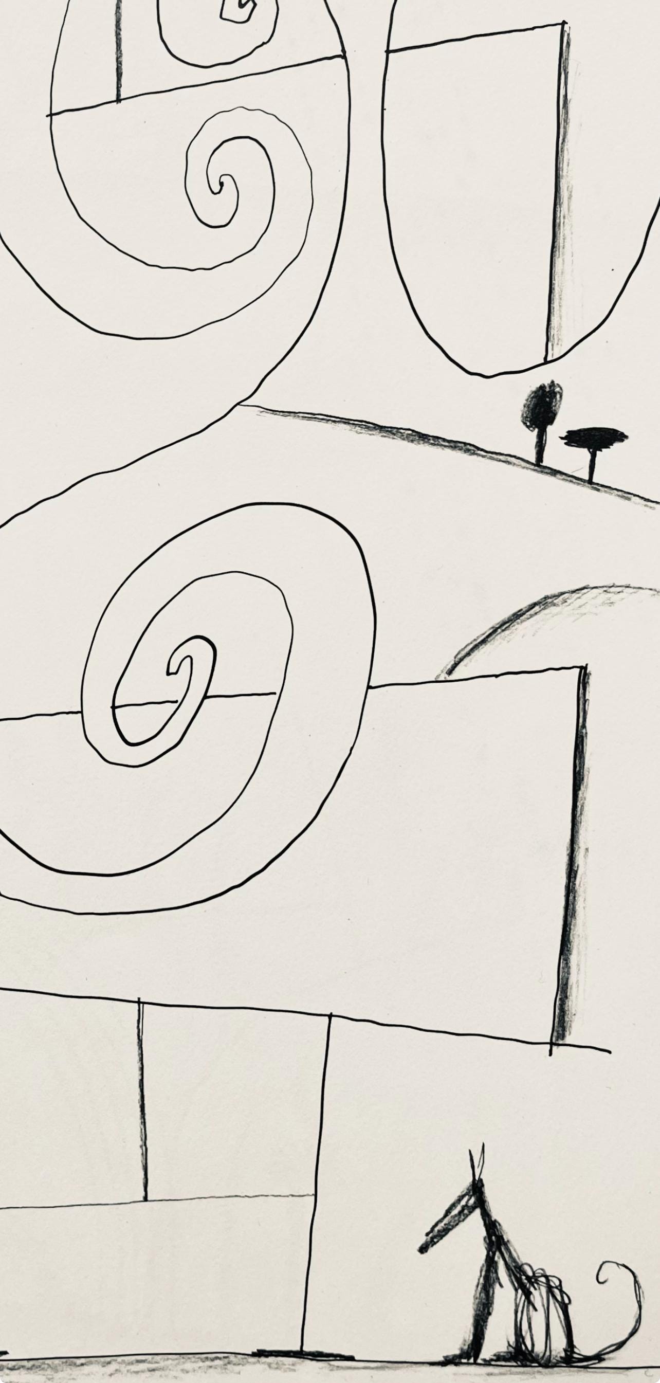 Saul Steinberg, Composition, Derrire Le Miroir, Lithograph