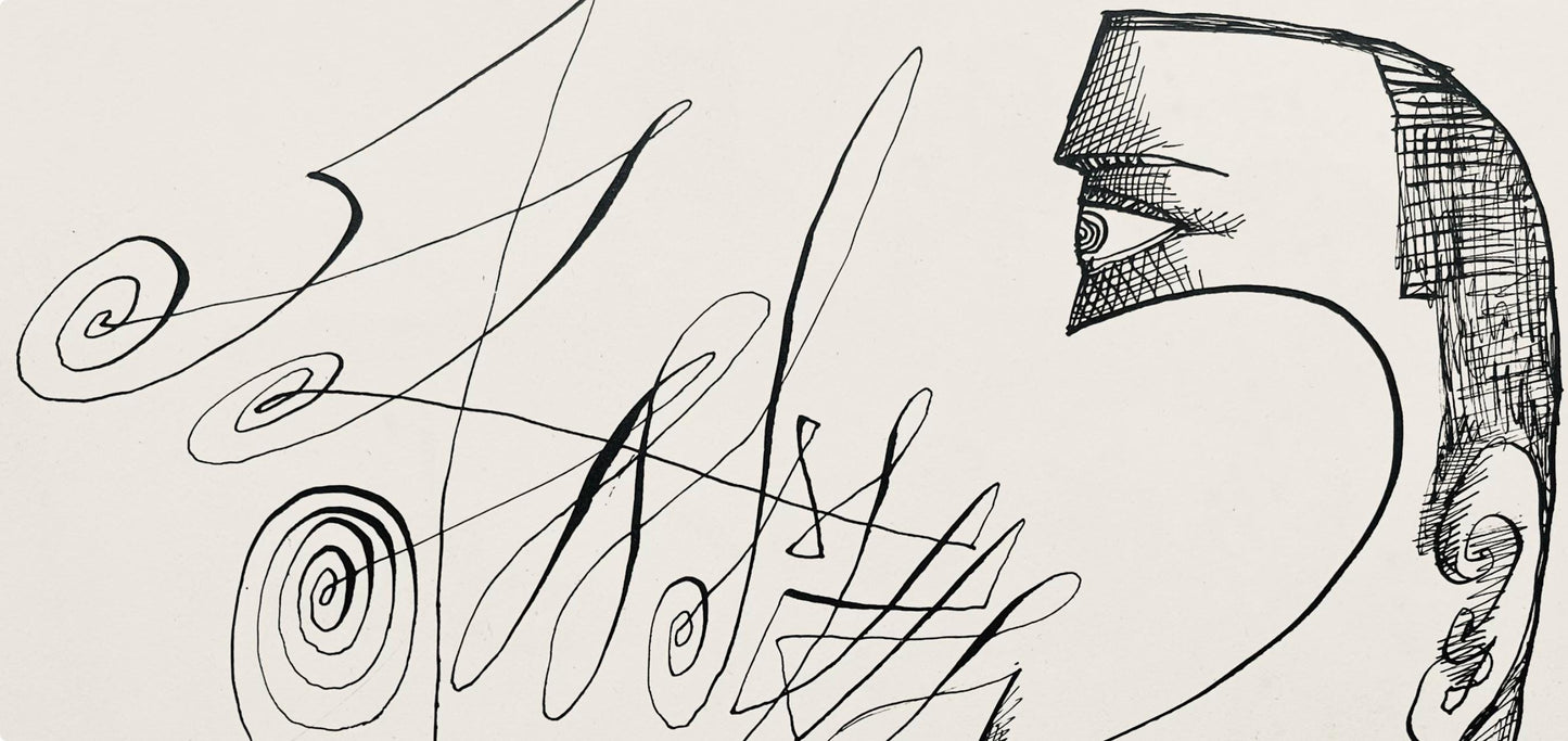 Saul Steinberg, Composition, Derrire Le Miroir, Lithograph