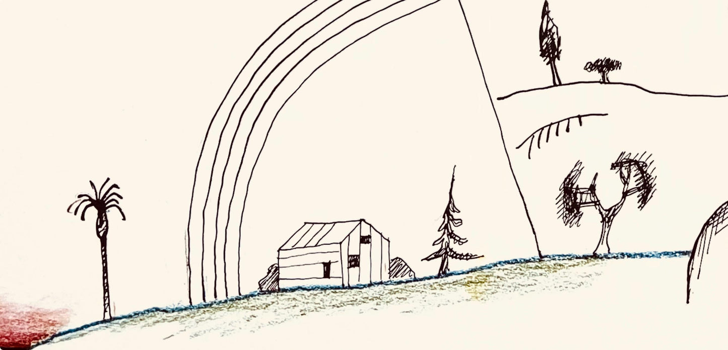 Saul Steinberg, Composition, Derrire Le Miroir, Lithograph